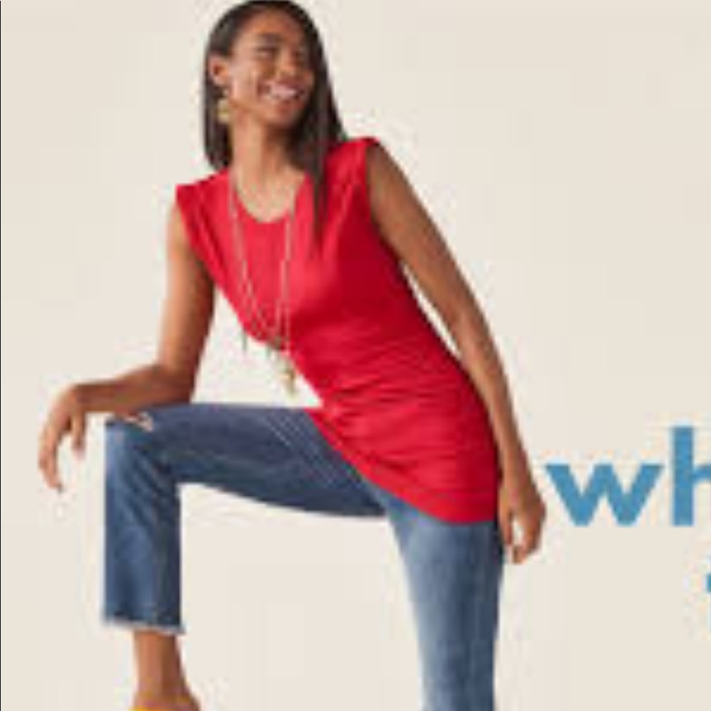 NWT Cabi Whistle Tunic - striking Red